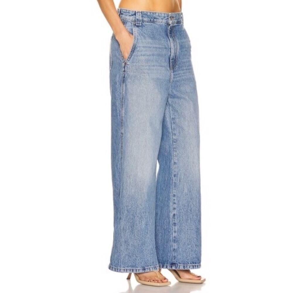 NWT Khaite Ian Wide Leg Jeans Light Wash High Rise Denim Size 29 USA - Picture 3 of 9